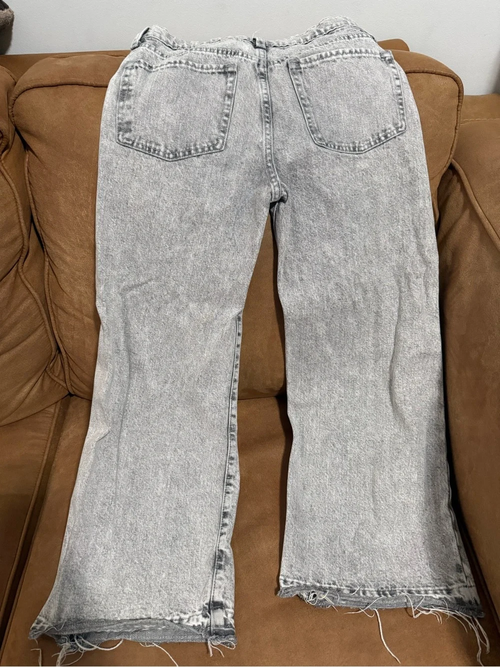 Girl’s Old Navy Light Gray High Rise Baggy Wide Leg Jeans